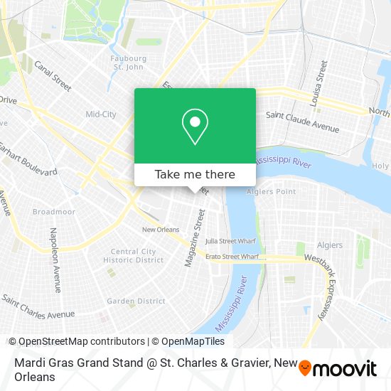 Mardi Gras Grand Stand @ St. Charles & Gravier map