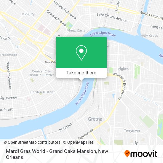 Mardi Gras World - Grand Oaks Mansion map