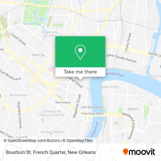 Mapa de Bourbon St. French Quarter