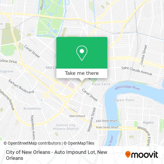 Mapa de City of New Orleans - Auto Impound Lot