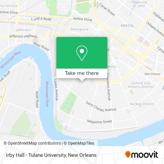 Mapa de Irby Hall - Tulane University