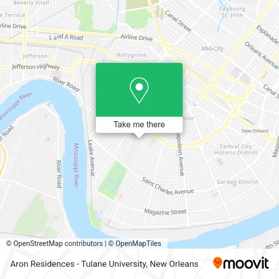 Aron Residences - Tulane University map