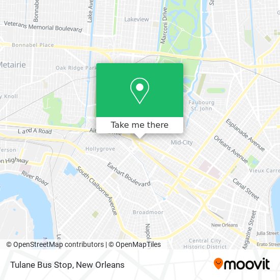 Tulane Bus Stop map