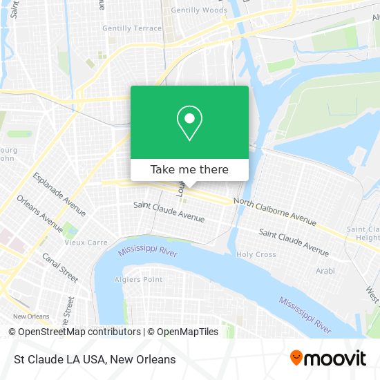 St Claude LA USA map