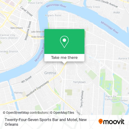 Twenty-Four-Seven Sports Bar and Motel map