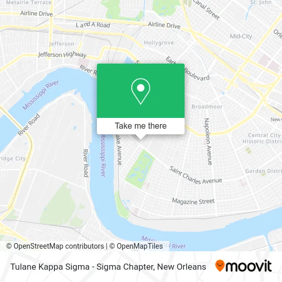 Tulane Kappa Sigma - Sigma Chapter map