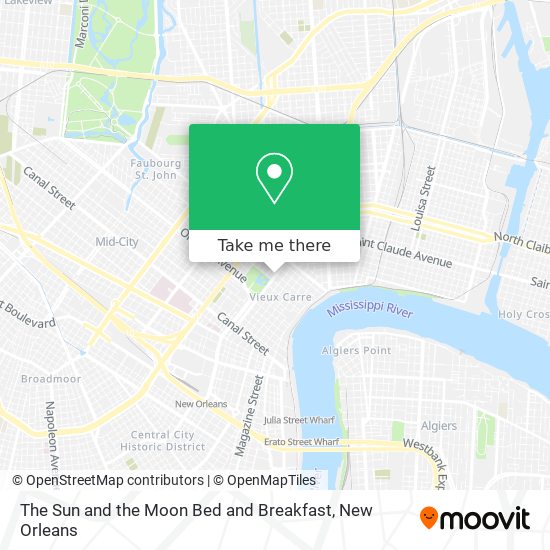The Sun and the Moon Bed and Breakfast map