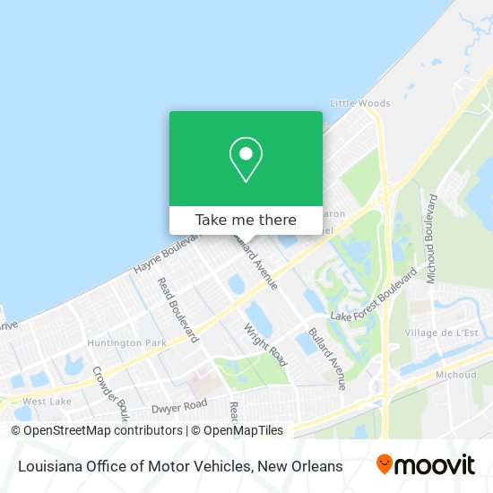Louisiana Office of Motor Vehicles map