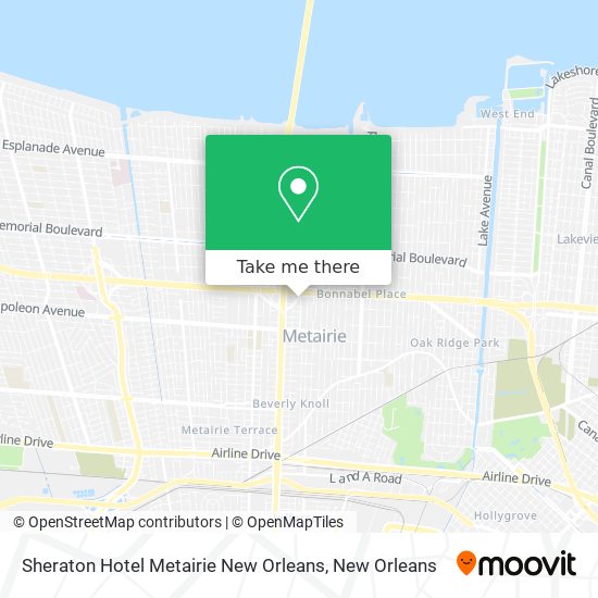 Mapa de Sheraton Hotel Metairie New Orleans
