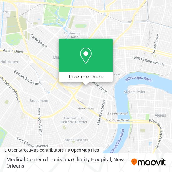 Medical Center of Louisiana Charity Hospital map