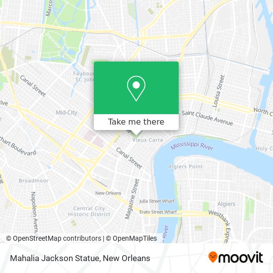 Mahalia Jackson Statue map