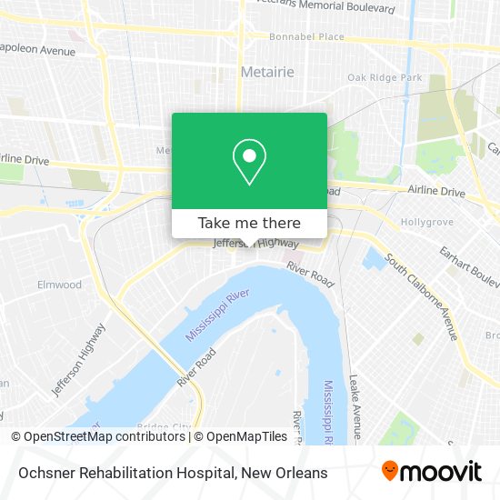 Ochsner Rehabilitation Hospital map