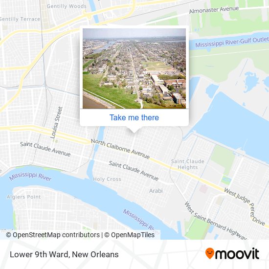 Mapa de Lower 9th Ward