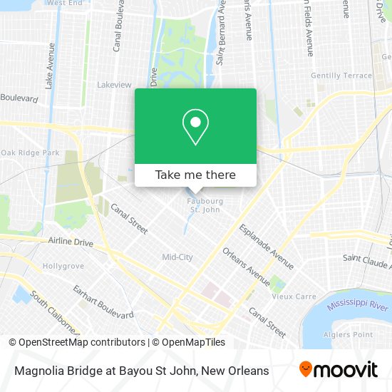Magnolia Bridge at Bayou St John map