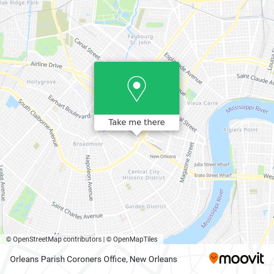 Mapa de Orleans Parish Coroners Office