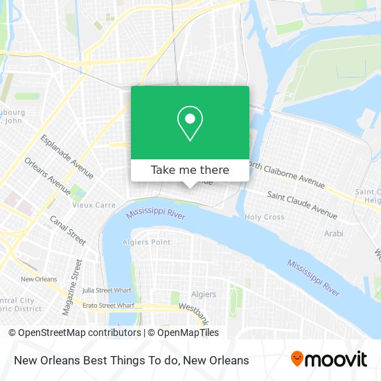 Mapa de New Orleans Best Things To do