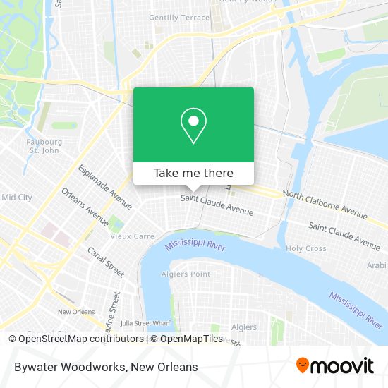 Bywater Woodworks map