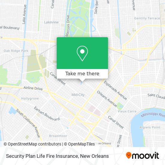Mapa de Security Plan Life Fire Insurance