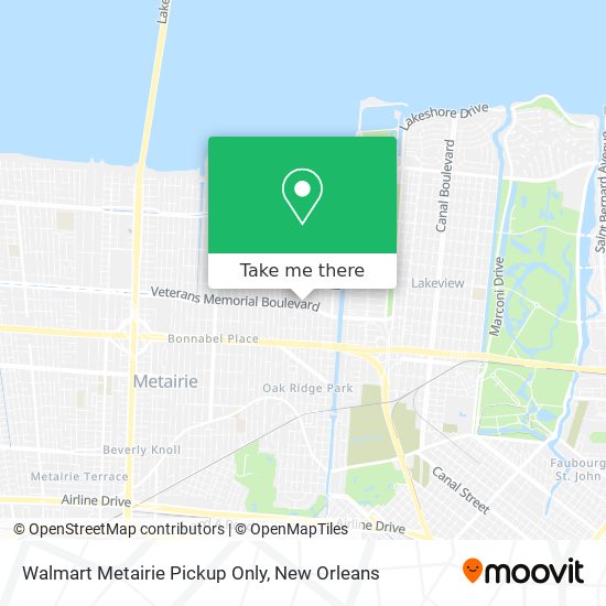 Walmart Metairie Pickup Only map