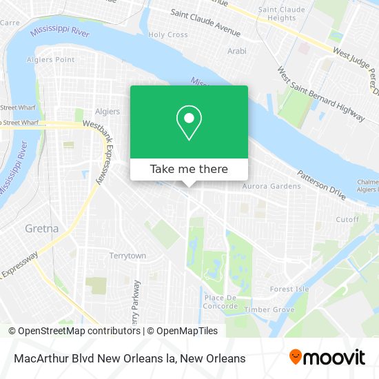 Mapa de MacArthur Blvd New Orleans la