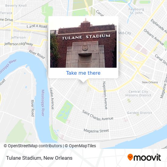 Tulane Stadium map