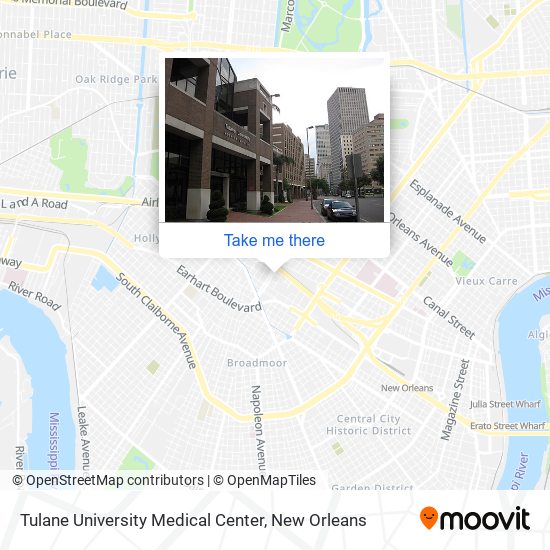 Mapa de Tulane University Medical Center