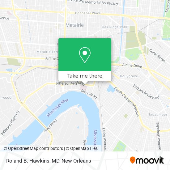 Roland B. Hawkins, MD map
