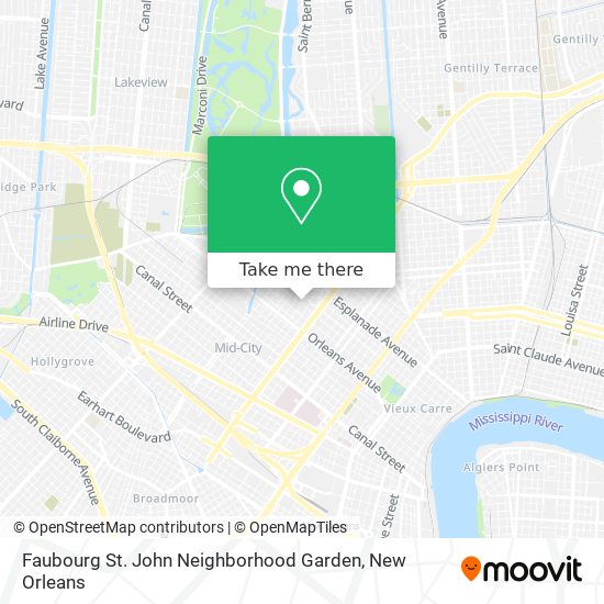 Mapa de Faubourg St. John Neighborhood Garden