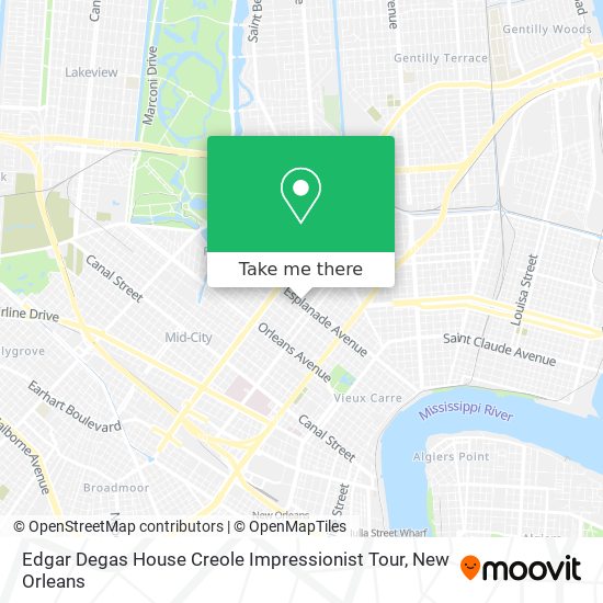 Edgar Degas House Creole Impressionist Tour map
