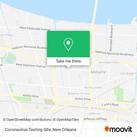 Coronavirus Testing Site map