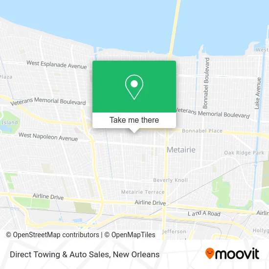 Direct Towing & Auto Sales map