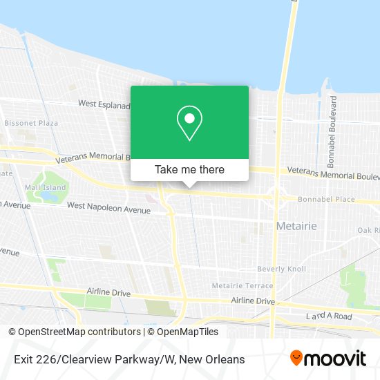 Exit 226/Clearview Parkway/W map