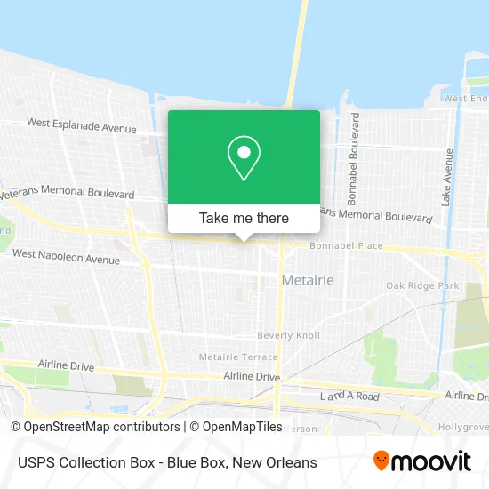 USPS Collection Box - Blue Box map