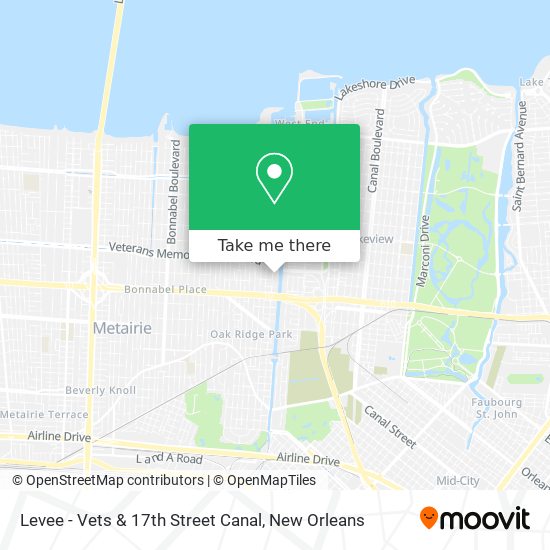 Levee - Vets & 17th Street Canal map