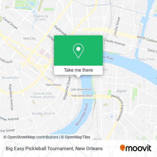 Big Easy Pickleball Tournament map