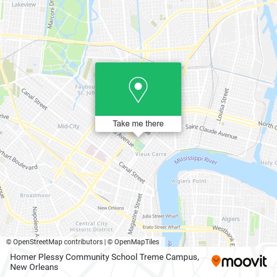 Homer Plessy Community School Treme Campus map