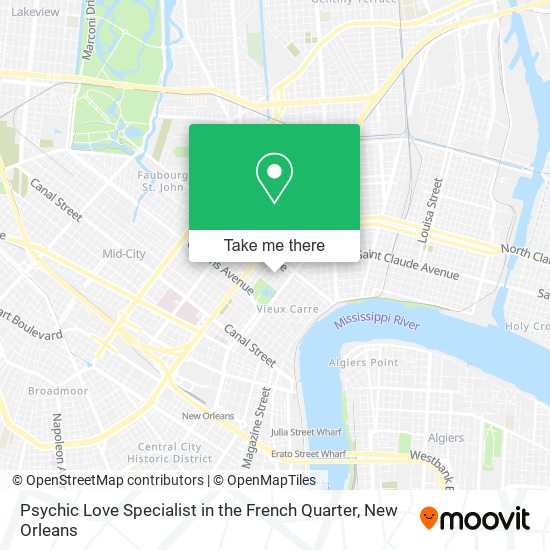 Psychic Love Specialist in the French Quarter map