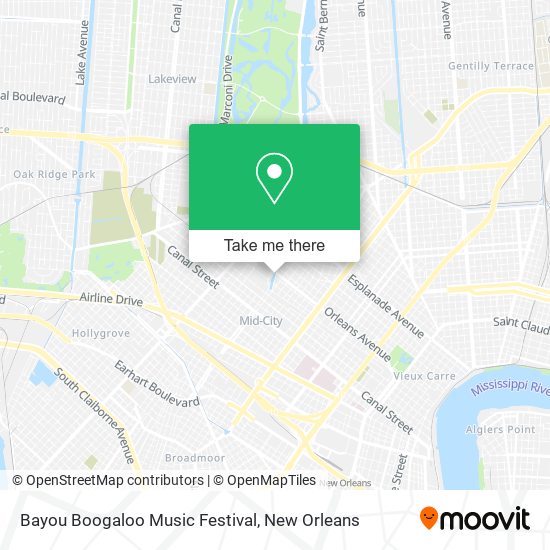 Bayou Boogaloo Music Festival map