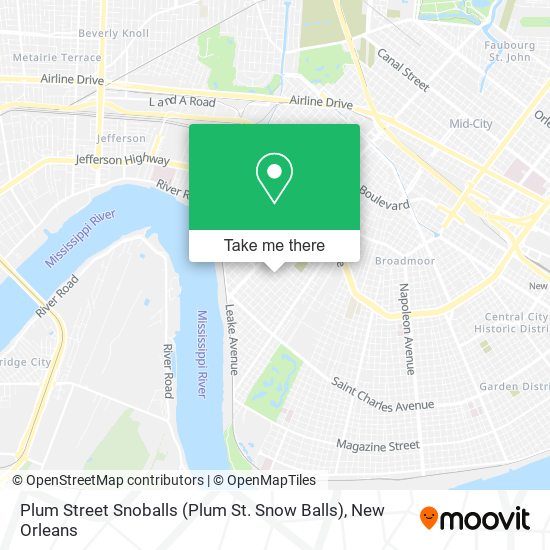 Plum Street Snoballs (Plum St. Snow Balls) map