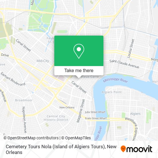 Cemetery Tours Nola (Island of Algiers Tours) map