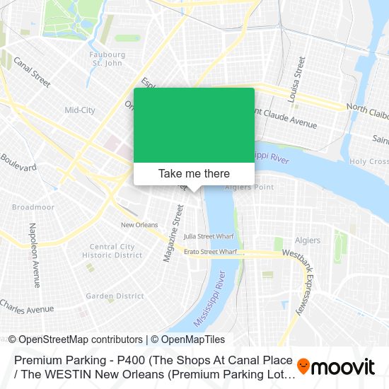 Mapa de Premium Parking - P400 (The Shops At Canal Place / The WESTIN New Orleans (Premium Parking Lot #P40