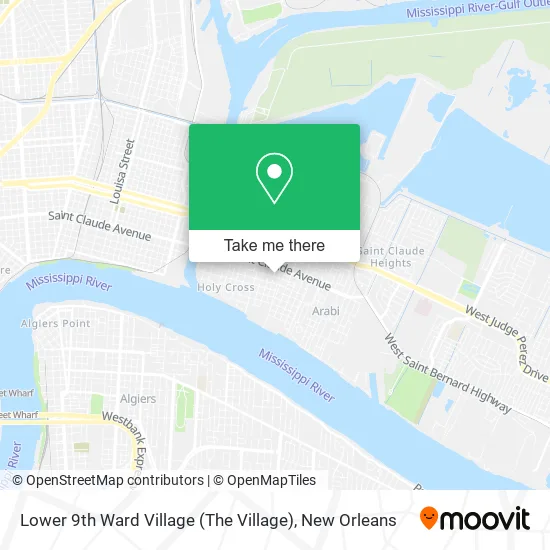 Mapa de Lower 9th Ward Village (The Village)