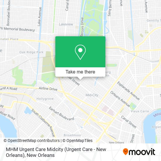 MHM Urgent Care Midcity (Urgent Care - New Orleans) map