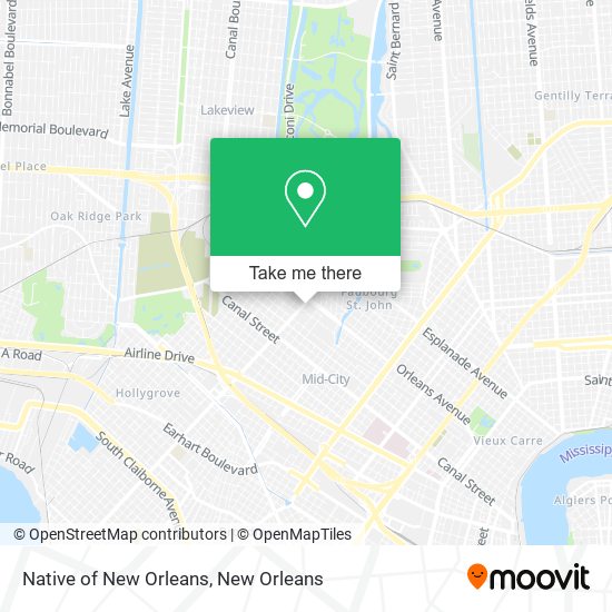 Native of New Orleans map