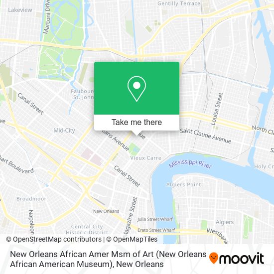 New Orleans African Amer Msm of Art (New Orleans African American Museum) map