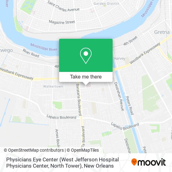 Physicians Eye Center (West Jefferson Hospital Physicians Center, North Tower) map
