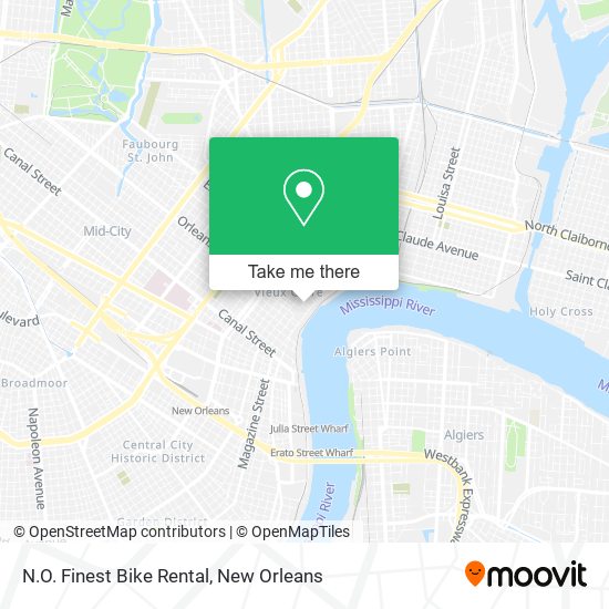 N.O. Finest Bike Rental map