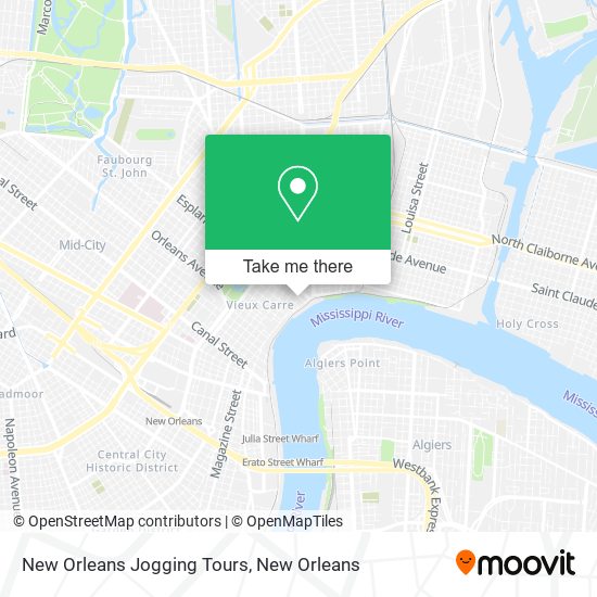 New Orleans Jogging Tours map