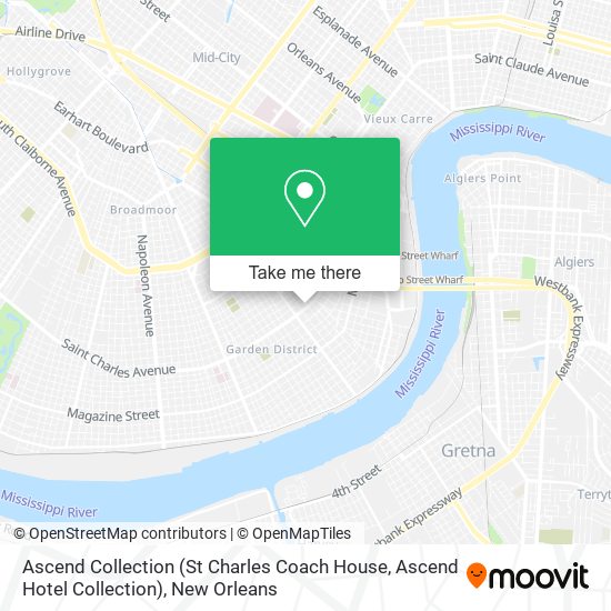 Mapa de Ascend Collection (St Charles Coach House, Ascend Hotel Collection)