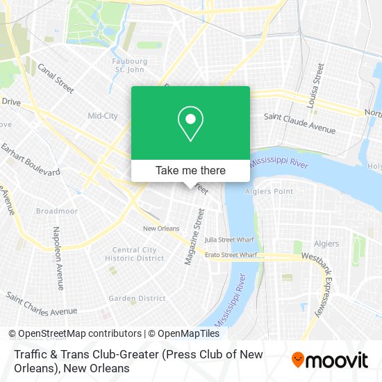 Traffic & Trans Club-Greater (Press Club of New Orleans) map